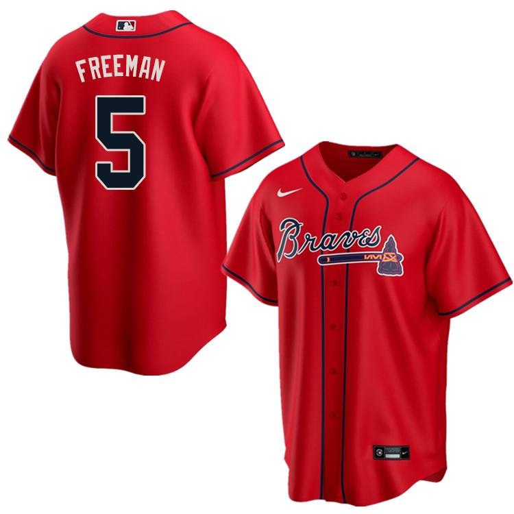 Nike Men #5 Freddie Freeman Atlanta Braves Baseball Jerseys Sale-Red